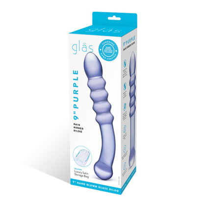 Gläs Gerippter Dildo – Bild 3