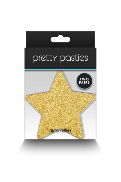 Pretty Pasties Glitzer Sterne Schwarz und Gold – Bild 2