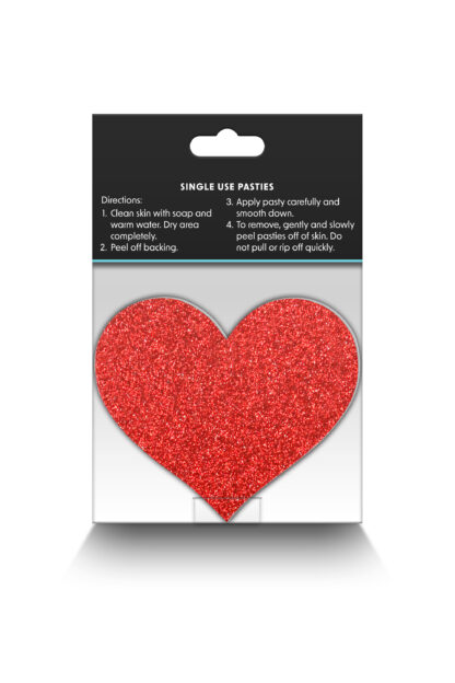Pretty Pasties Glitzer Herz Rot und Silber – Bild 3