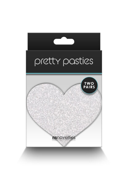 Pretty Pasties Glitzer Herz Rot und Silber – Bild 2