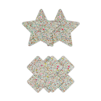 Pretty Pasties Glitzer Glow In The Dark Stern und Kreuz